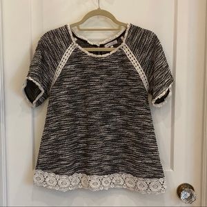 Anthropologie black and white top